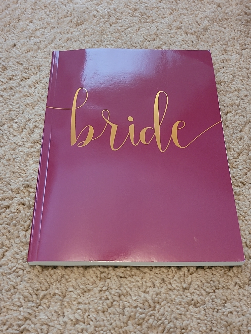Bride Planner Notebook in Maroon with Gold Foil